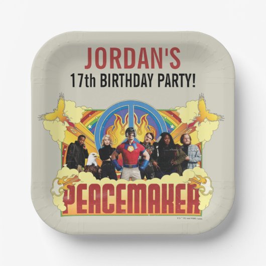 Peacemaker de Series Birthday Paper Borden Papieren Bordje (Voorkant)