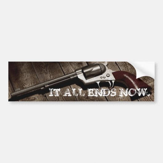 PEACEMAKER, HET EINDE NU ALLEMAAL. BUMPERSTICKER (Voorkant)