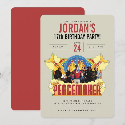 Peacemaker the Series Birthday Invitation Kaart (Voorkant / Achterkant)