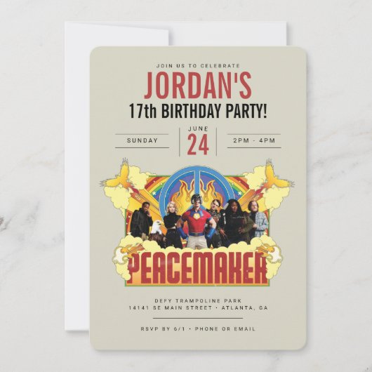 Peacemaker the Series Birthday Invitation Kaart (Voorkant)