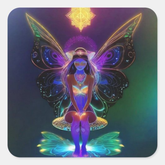 Peacepixy Visitekaartje Vierkante Sticker (Voorkant)