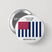 Peacetime Civiele Amerikaanse vlag Ronde Button 5,7 Cm (Voorkant /achterkant)