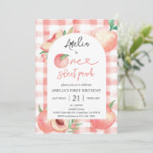 Peach 1e verjaardagsmeisje kaart (Staand voorkant)