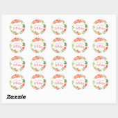 Peach 1st Birthday Party Ronde Sticker (Vel)
