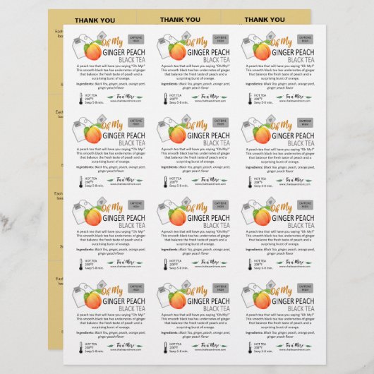 Peach 3x4 Small Square Sample inserts (Voorkant / Achterkant)