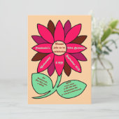 Peach 60th Birthday Eenvoudige Rode Zonnebloem Kaart (Staand voorkant)
