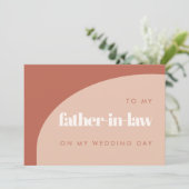 Peach Aan mijn schoonvader op mijn trouwdagkaart (Staand voorkant)