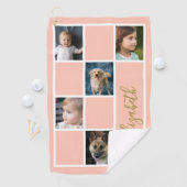 Peach aangepaste Sjabloon familie foto's Golfhanddoek (Insitu)