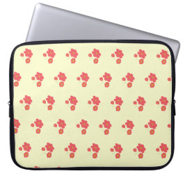 Peach abstract floral laptop sleeve