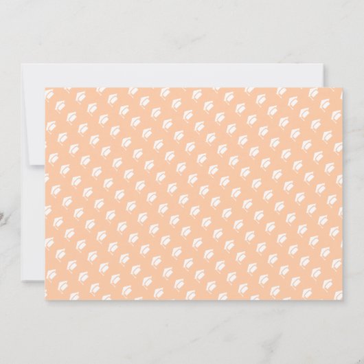 Peach AFSTUDEERDER typografie roze rozen foto afst Aankondiging (Achterkant)