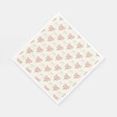 Peach and Beige Vintage Fancy Floral Party Dessert Servet (Hoek)