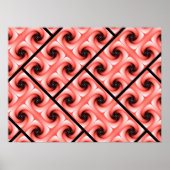 Peach and Black Volume Pattern Poster (Voorkant)