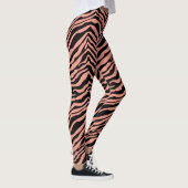 Peach and Black Zebra Animal Pattern Leggings (Rechts)