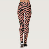 Peach and Black Zebra Animal Pattern Leggings (Achterkant)