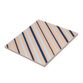 Peach and Blue Diagonal Striped Tegeltje (Zijkant)