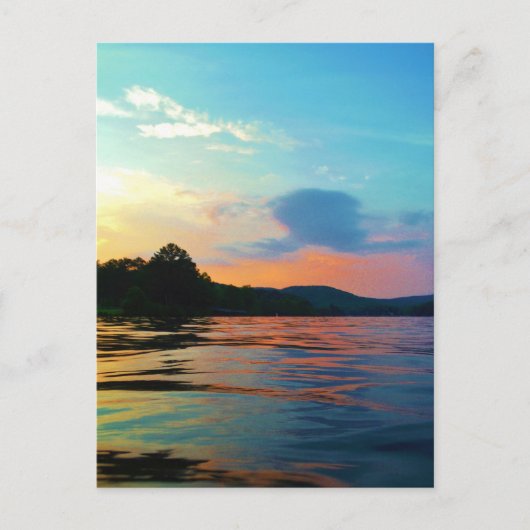 Peach and Blue Sunset op het bergmeer Briefkaart (Voorkant)