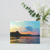 Peach and Blue Sunset op het bergmeer Briefkaart (Staand voorkant)