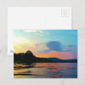Peach and Blue Sunset op het bergmeer Briefkaart (Voorkant / Achterkant)