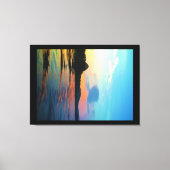 Peach and Blue Sunset op het bergmeer Canvas Afdruk (Voorkant)