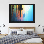 Peach and Blue Sunset op het bergmeer Canvas Afdruk (Insitu (Slaapkamer))