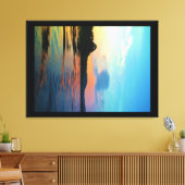 Peach and Blue Sunset op het bergmeer Canvas Afdruk (Insitu (Woonkamer))