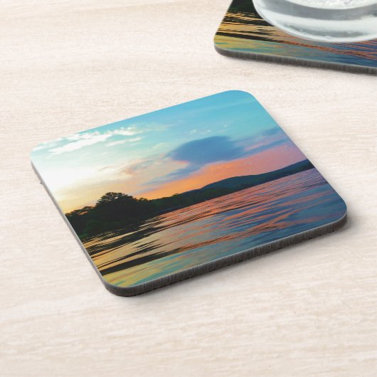 Peach and Blue Sunset op het bergmeer Drankjes Onderzetter (Linkerzijde)