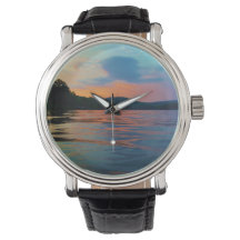 Peach and Blue Sunset op het bergmeer