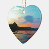 Peach and Blue Sunset op het bergmeer Keramisch Ornament