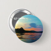 Peach and Blue Sunset op het bergmeer Ronde Button 5,7 Cm (Voorkant /achterkant)