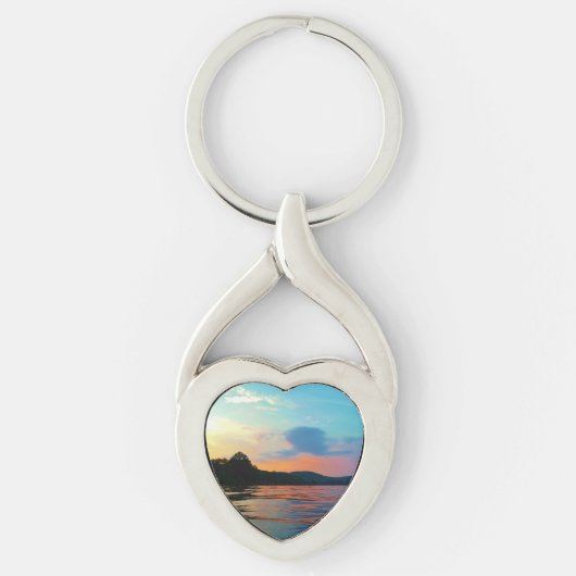 Peach and Blue Sunset op het bergmeer Sleutelhanger (Voorkant)