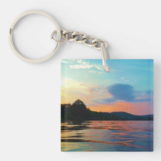 Peach and Blue Sunset op het bergmeer Sleutelhanger (Voorkant)