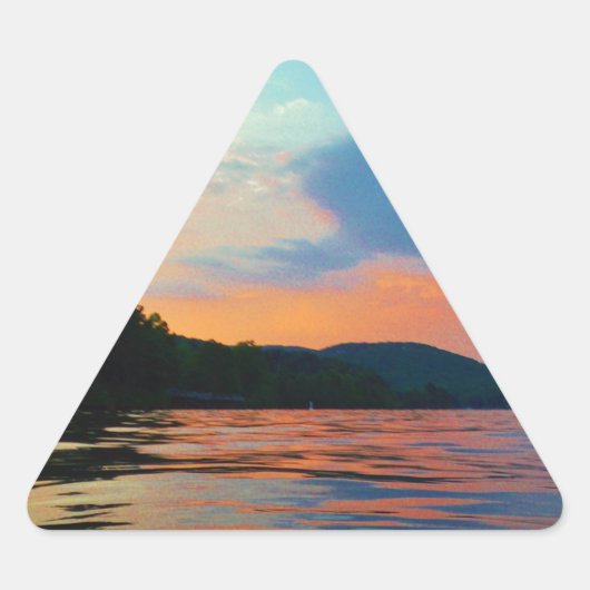Peach and Blue Sunset op het bergmeer Sticker (Voorkant)