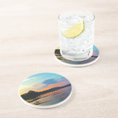 Peach and Blue Sunset op het bergmeer Zandsteen Onderzetter (Zijkant)