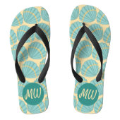 Peach and Blue Zee Shell Pattern Teenslippers (Voetbed)