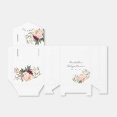 Peach and Burgundy Floral Baby shower Dank u wel Bedankdoosjes (Uitgevouwen)