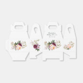 Peach and Burgundy Floral Baby shower Dank u wel Bedankdoosjes (Uitgevouwen)