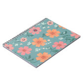 Peach and Coral Summer Wildflower Pattern Notitieboek (Linkerzijde)