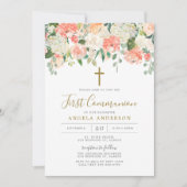 Peach and Cream First Community Invitation Kaart (Voorkant)