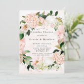 Peach and Cream Hydrangeas Couples Shower Invites (Staand voorkant)