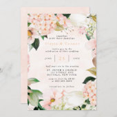 Peach and Cream Hydrangeas Tulip Chic Wedding Kaart (Voorkant / Achterkant)