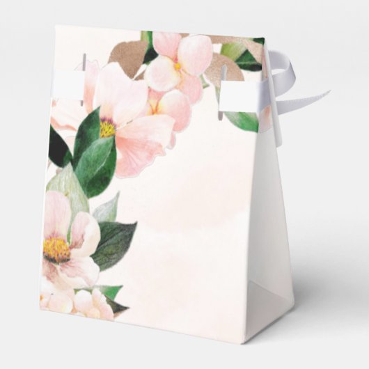 Peach and Cream Hydrangeas Wedding Favor Box Bedankdoosjes (Achterkant)