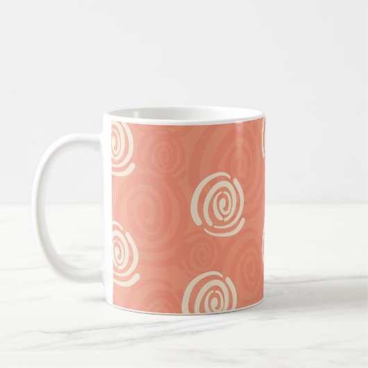 Peach and Cream Swirls Mok (Links)