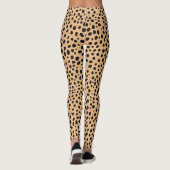 Peach And Dark Brown Safari Leopard Print Pattern Leggings (Achterkant)