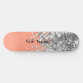 Peach and faux glitter op maat skateboard (Horizontaal)