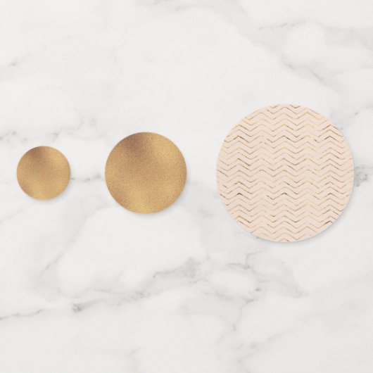 Peach and Gold Chevron patroon Confetti (Achterkanten)