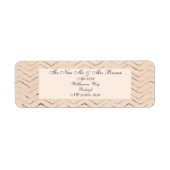 Peach and Gold Chevron Return-adres Etiket (Voorkant)