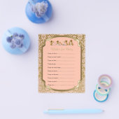 Peach and Gold Damask Teddy Bears- Wishes Flyer (Enkel)