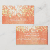 Peach and Gold Faux Foil Confetti Visitekaartje (Voorkant / Achterkant)