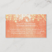 Peach and Gold Faux Foil Confetti Visitekaartje (Achterkant)