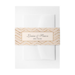 Peach and Gold Invitation Belly Band Uitnodigingen Wikkel